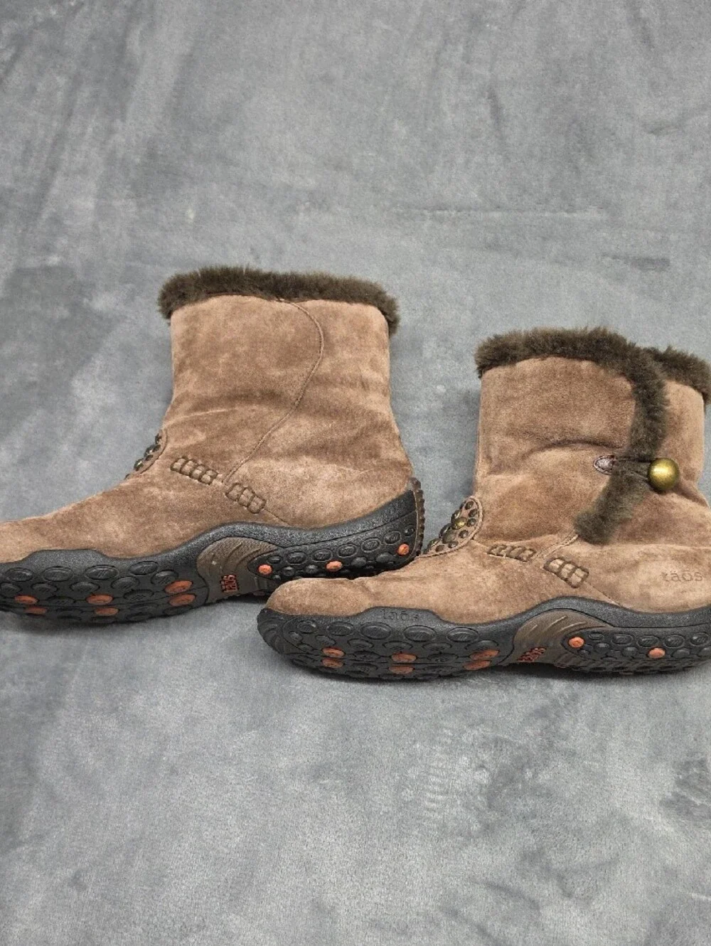 Women’s Brown Suede Fur-Trim Winter Boots